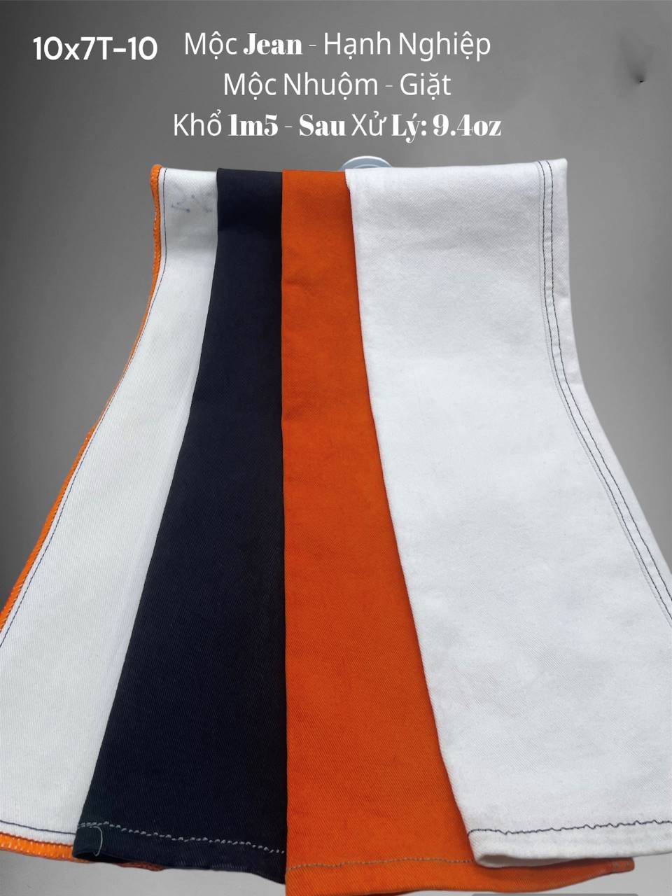 Vải Jean Cotton 10x7T-10 - Mộc Màu Trắng